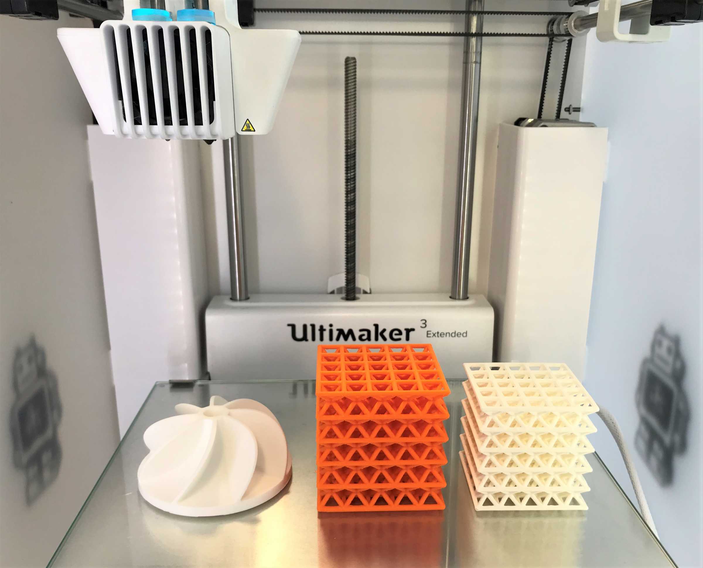 3D printer with products