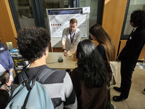 Jake Toth demonstrates a high and low intensity ultrasound systems designed to target specific areas of the brain.