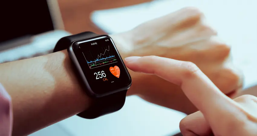 Stock image of wearable health tracking device