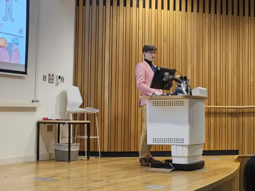Prof David Clifton presenting at the IBME Open Day 2026