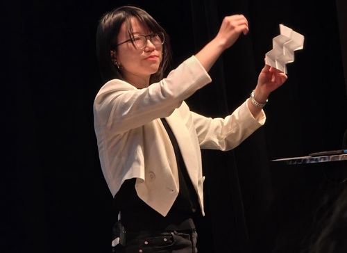 Postdoctoral Researcher Jingyi Yang at the Spotlight Engineering event, Old Fire Station, Oxford, April 2024