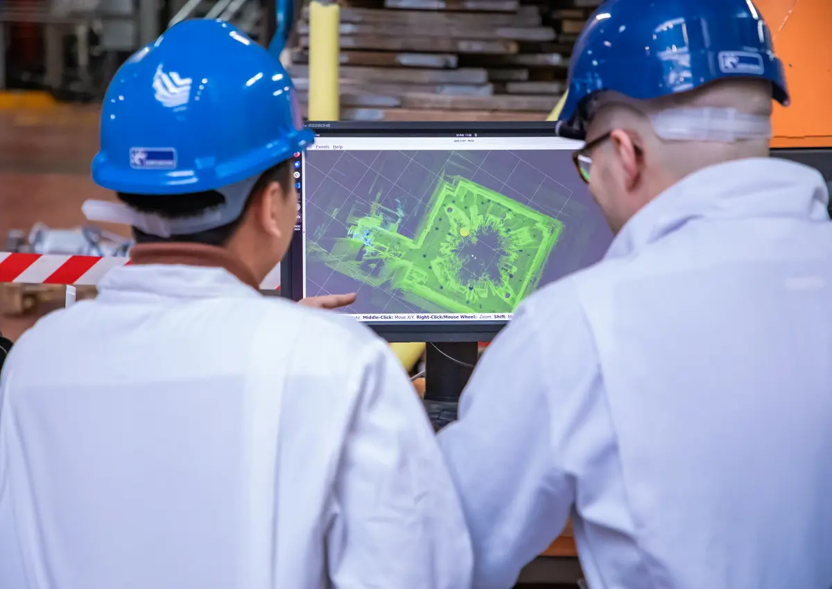 Screen Showing The 3D Point Cloud Data During Autonomous Spot Deployment In JET Torus Hall