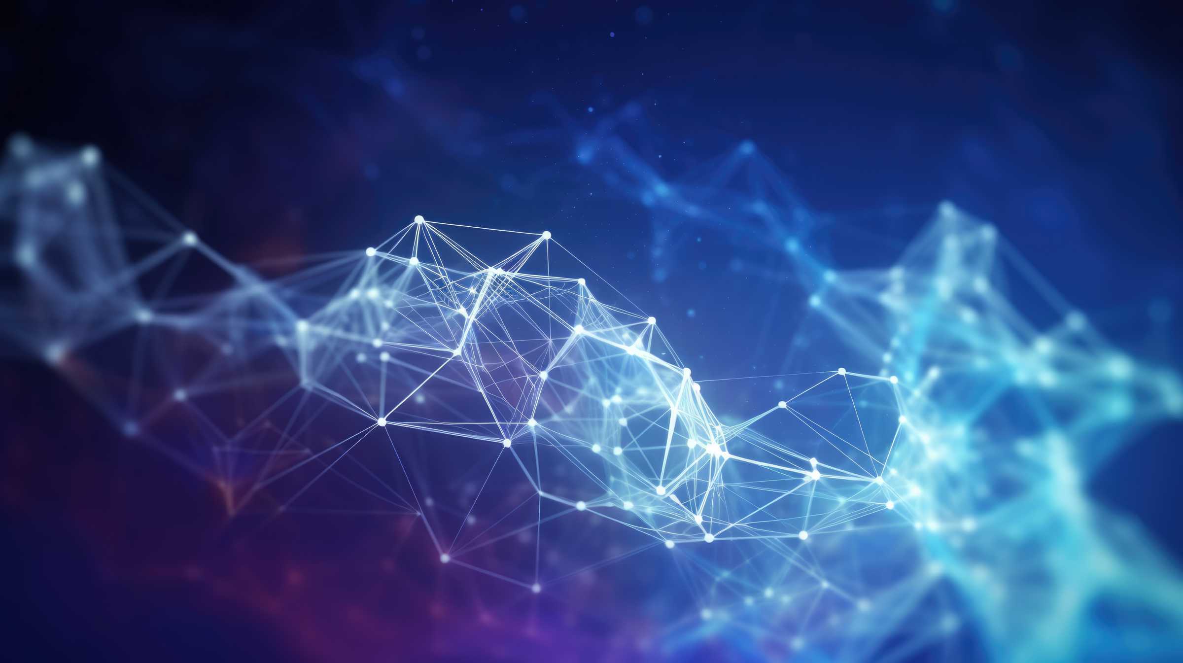 A blue graphic stock image of an online network.