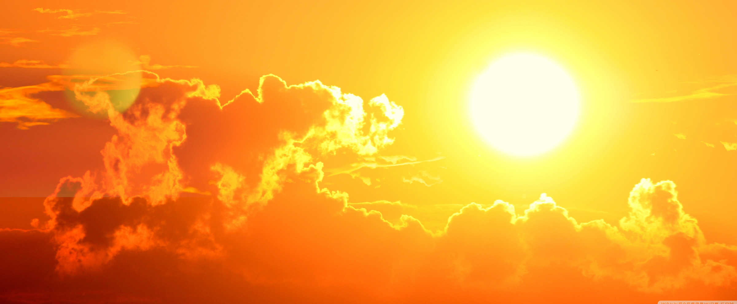 The Sun rising above the clouds