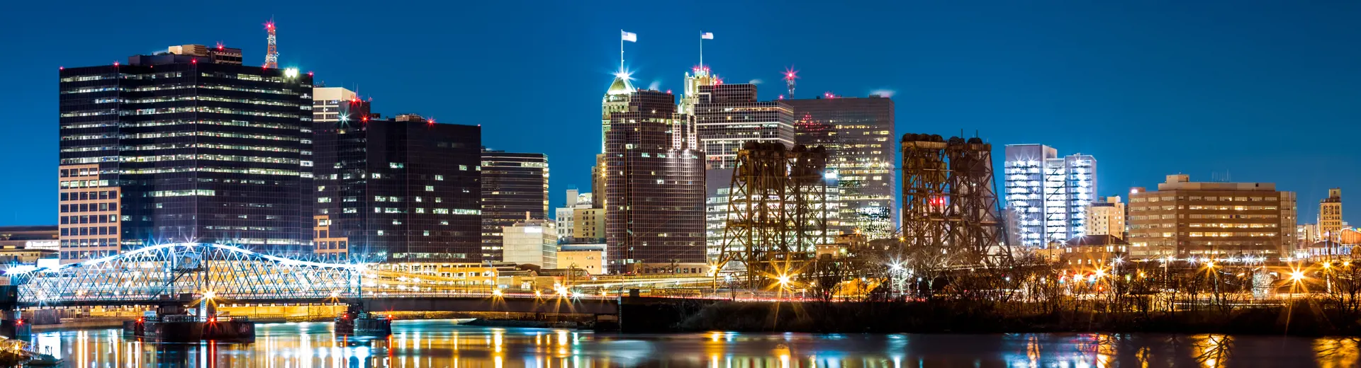 American cityscape at night