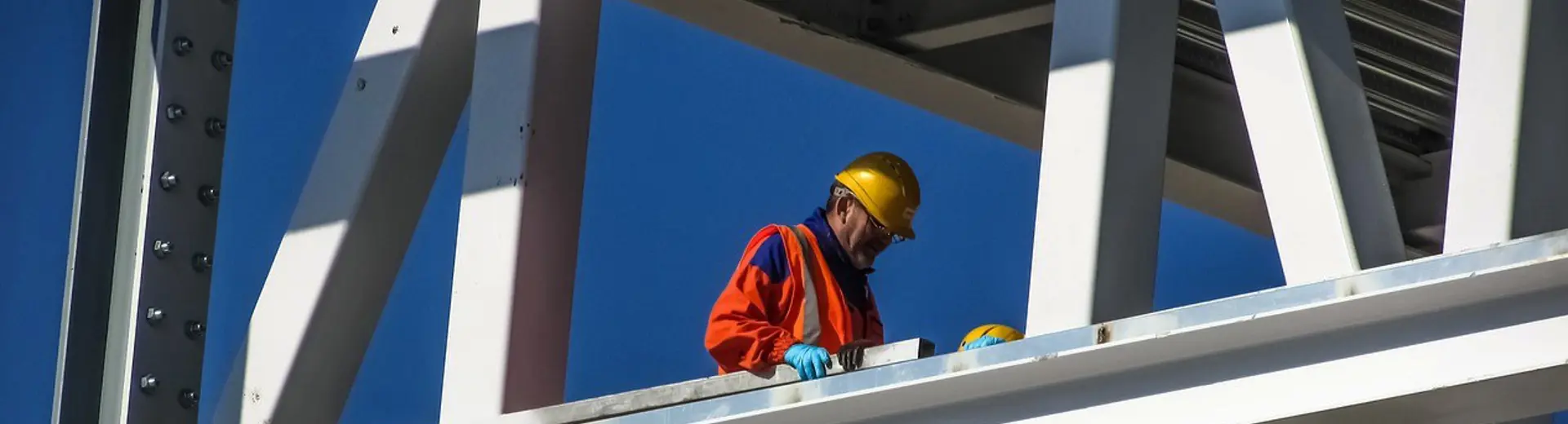 Construction worker on structure