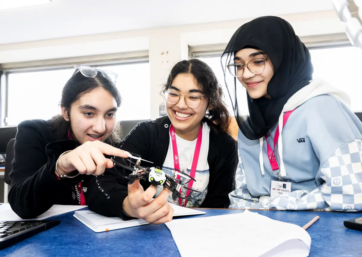 Participants of Access programme Uncover Engineering 2024 during the Drones workshop